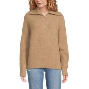 VINCE Alpaca Blend Half-Zip Funnel Neck Sweater Sz L $478 MSRP